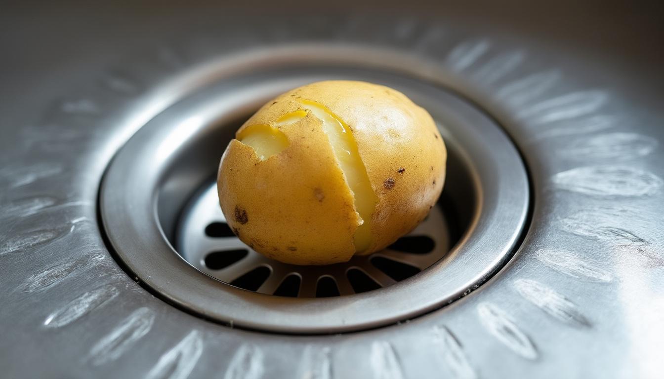 ontdek waarom een aardappel verrassend effectief is om aanslag en bacteriën in de gootsteen sneller te verwijderen. een eenvoudige en natuurlijke schoonmaakoplossing!