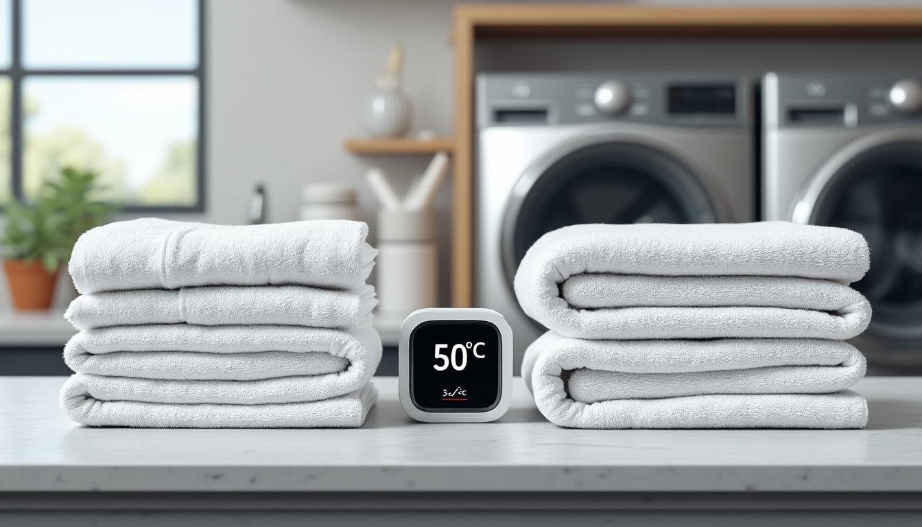 ontdek waarom de perfecte temperatuur voor schone en zachte handdoeken niet 40 of 60 graden is en hoe je ze op de juiste manier wast.