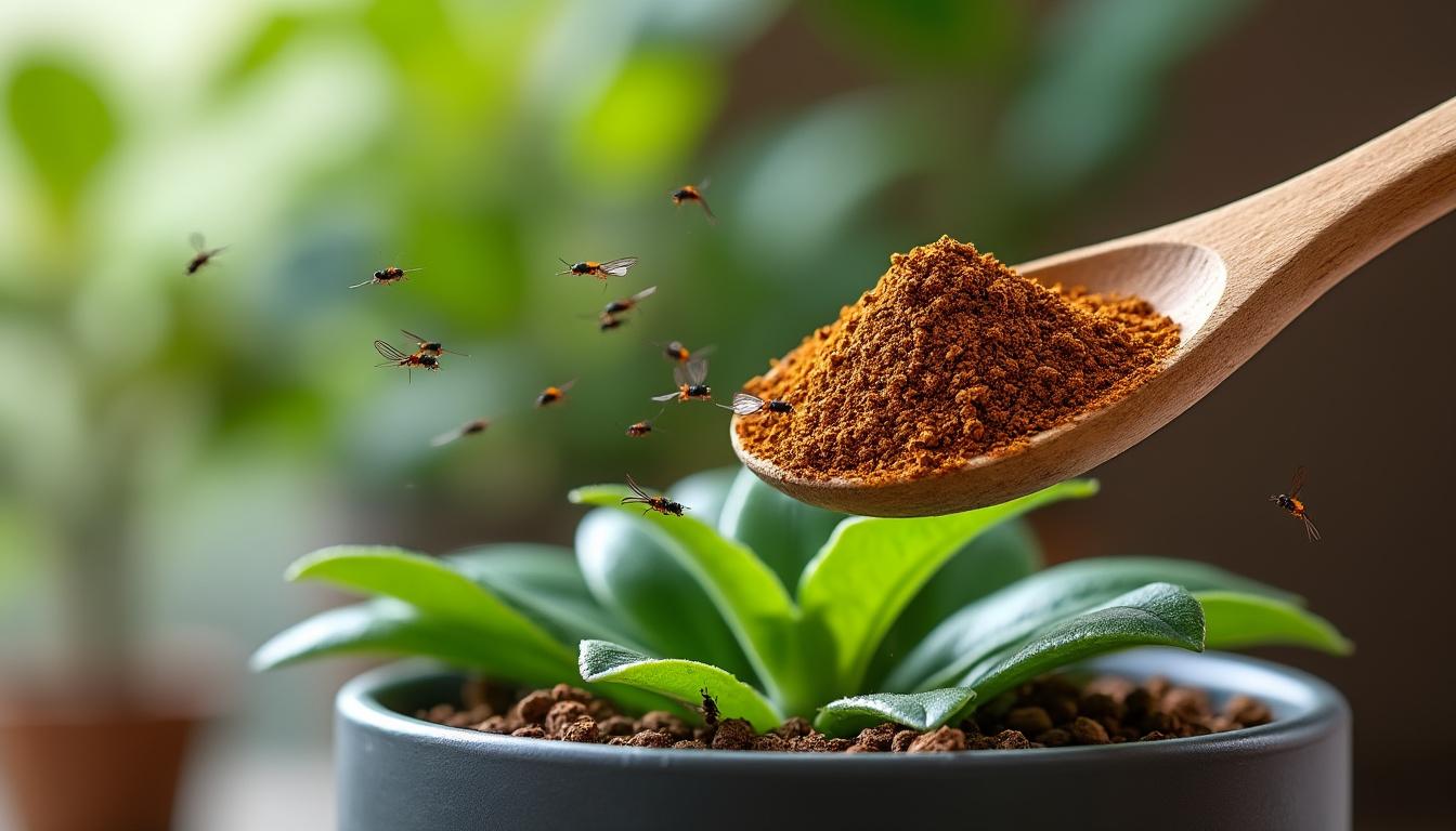 met slechts één lepel van deze natuurlijke specerij verdwijnt rouwvliegjes bij planten snel en effectief, voor gezonde en blije planten.