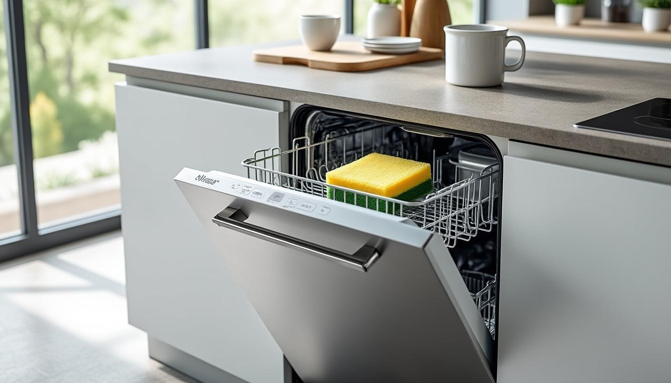 ontdek waarom het plaatsen van een spons in de vaatwasser een eenvoudige dagelijkse oplossing is voor een schonere keuken en minder bacteriën.