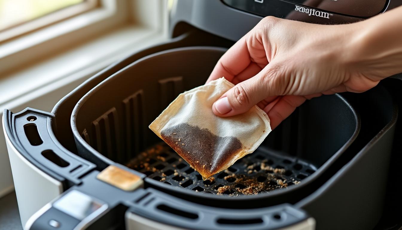 ontdek een verrassend eenvoudige schoonmaaktechniek voor je airfryer met een weinig bekend trucje met een theezakje. maak je apparaat snel en effectief schoon!