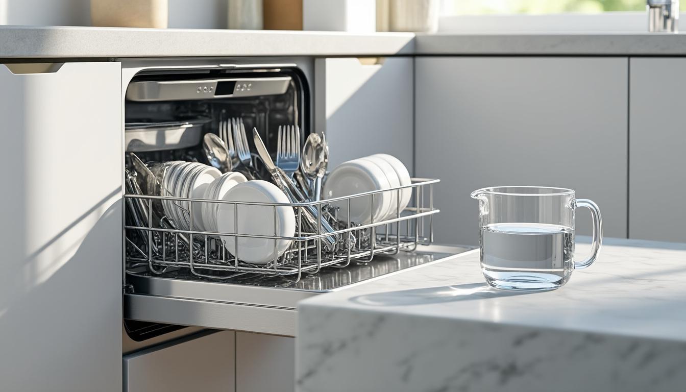 besparen op energie met uw vaatwasser: gebruik één kopje minder water en verbruik tot de helft minder energie.