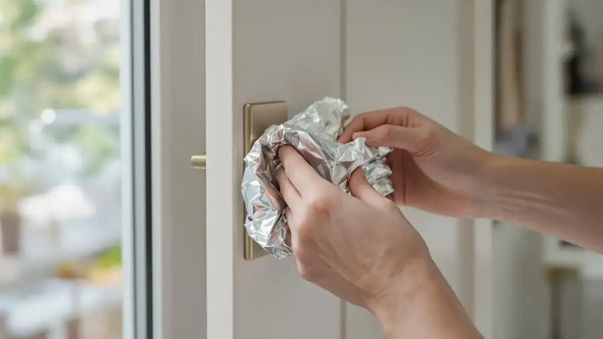 Waarom verschijnt er plotseling aluminiumfolie op de deurklinken — en wat is het echte effect van dit eenvoudige trucje