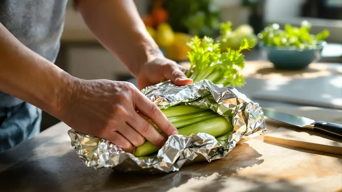 Waarom het in aluminiumfolie wikkelen van selderij het wekenlang knapperig houdt, volgens de wetenschap