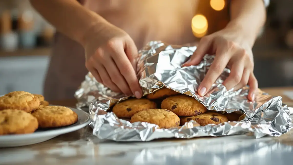 Aluminiumfolie helpt de textuur van koekjes langer te behouden