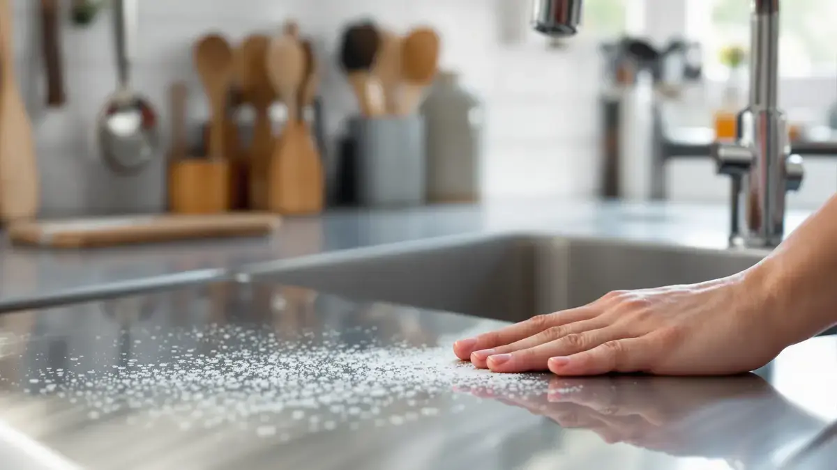 Babyolie creëert een egale en glanzende afwerking op roestvrij staal