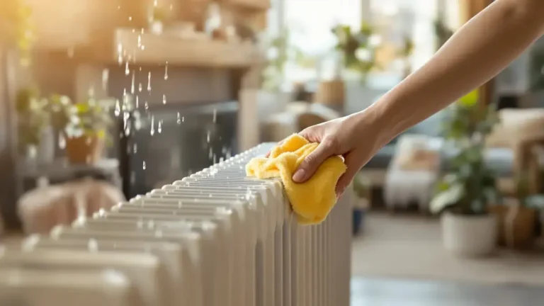 Een eenvoudige vochtige spons op de radiator kan het energieverbruik verminderen