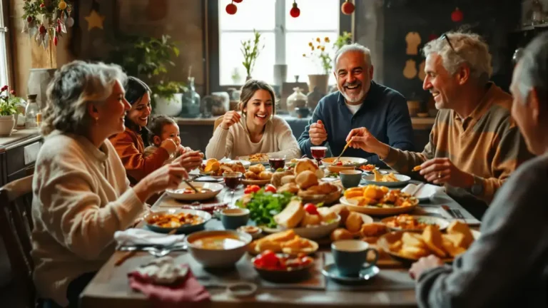 Bij het feestmaal verrassen sommige gewoonten van bescheiden gezinnen de meer gegoede kringen