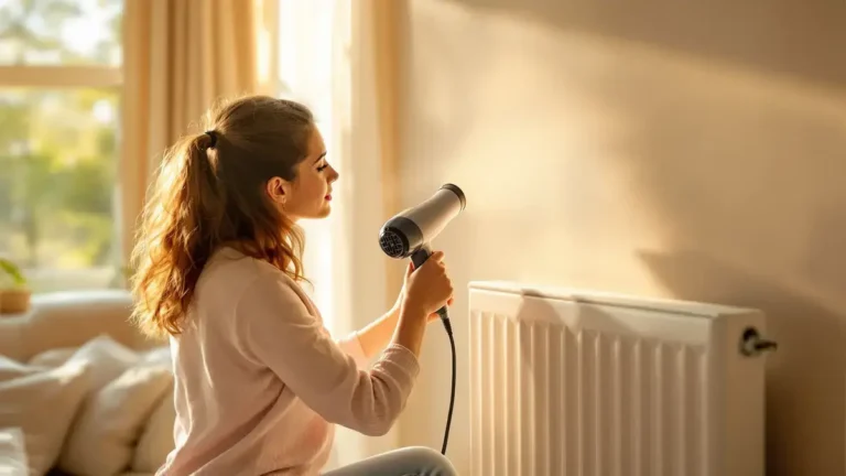 Ze maakt haar radiatoren schoon met de föhn: de warmte neemt toe, de rekening daalt