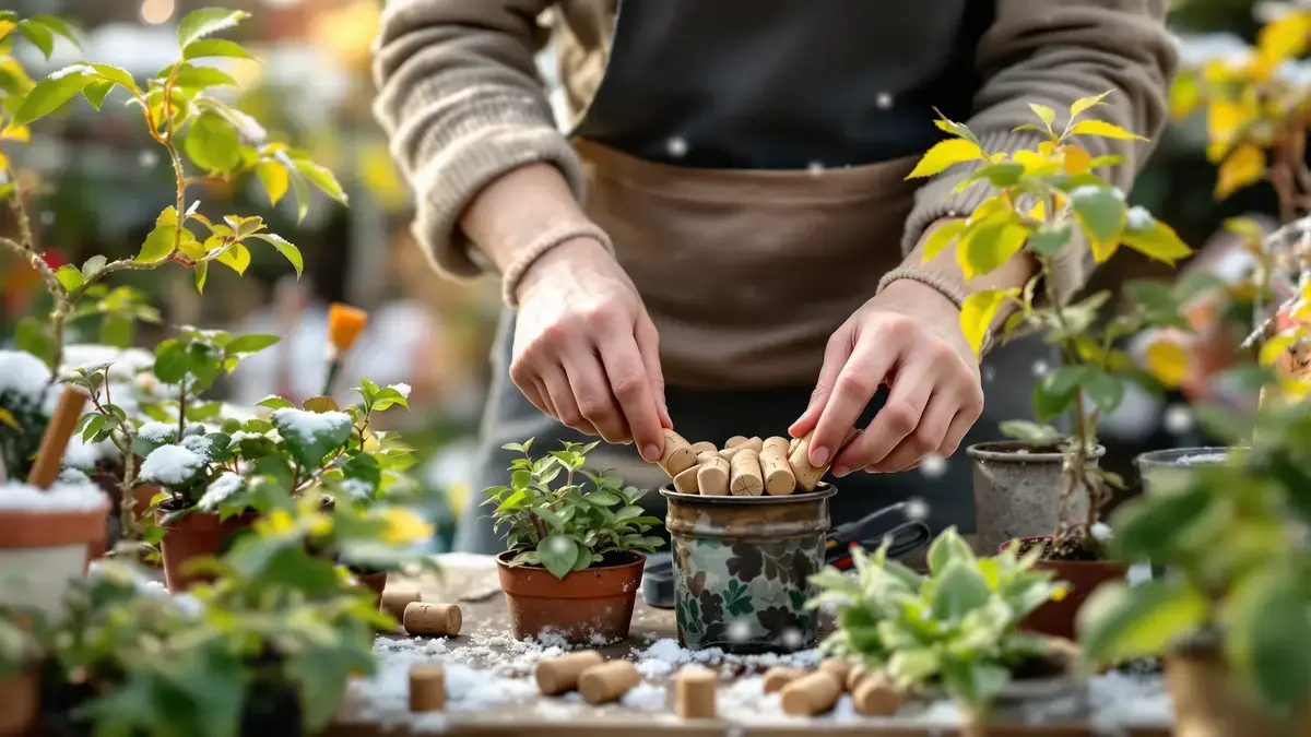 Weinigen weten het, maar dit kurken stopje voorkomt dat planten in de winter geel worden, volgens bloemisten