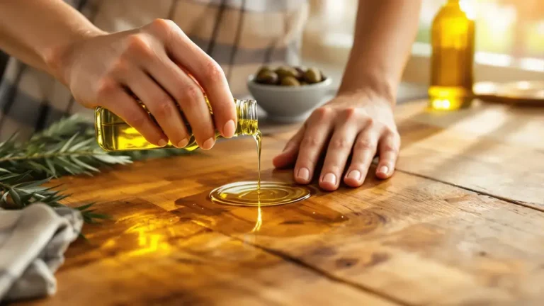 Olijfolie voedt het hout en geeft het een diepere uitstraling