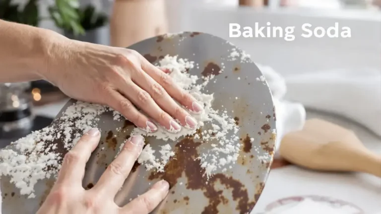 Een pasta op basis van zuiveringszout verwijdert roest zonder het metaal te beschadigen
