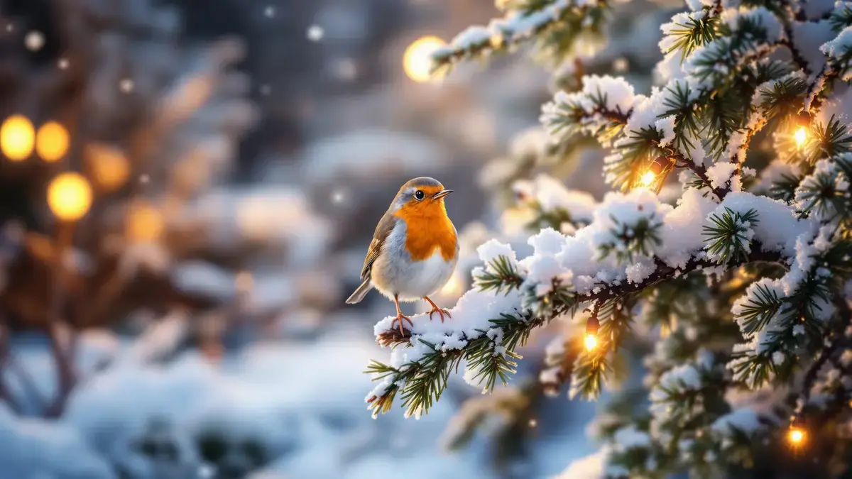 Een roodborstje dat op kerstavond is gezien, kan veranderingen in uw wintertuin voorspellen.