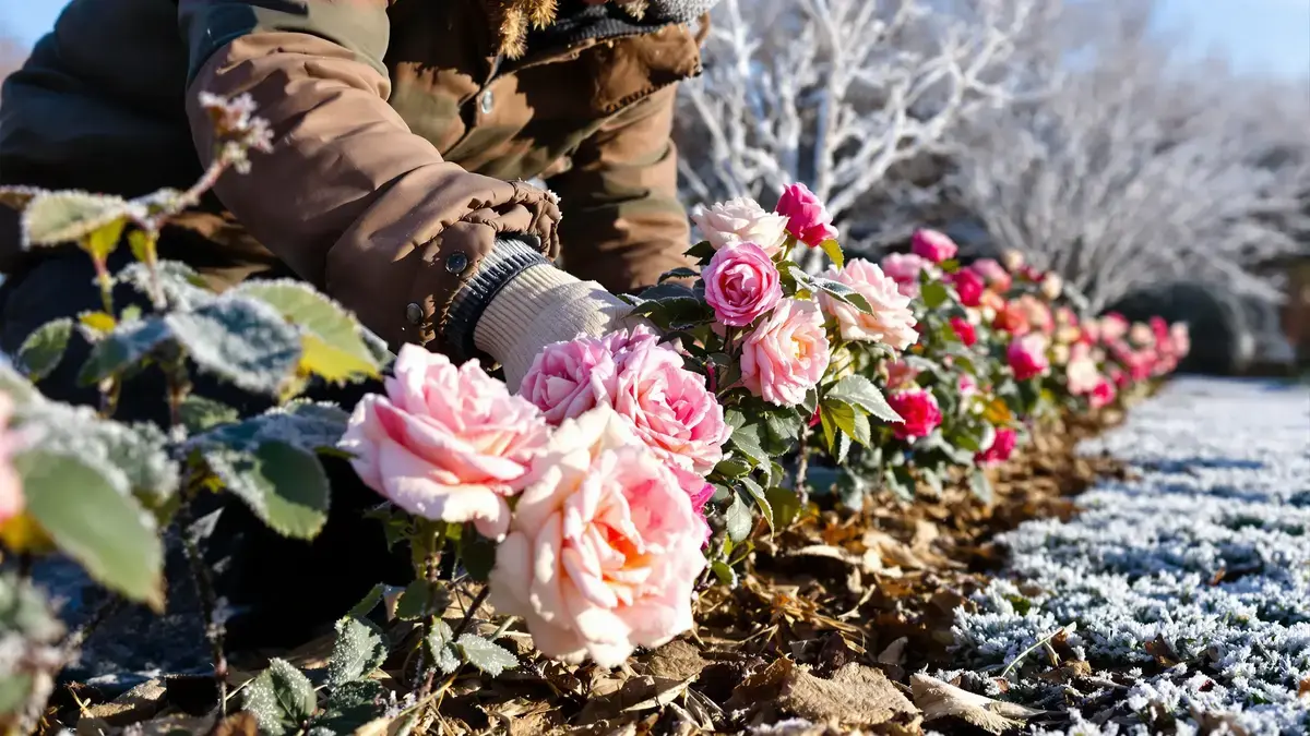 Rozen en vorst in december 2025: waarom plastic ze verzwakt en welke natuurlijke bodembedekker ze echt beschermt
