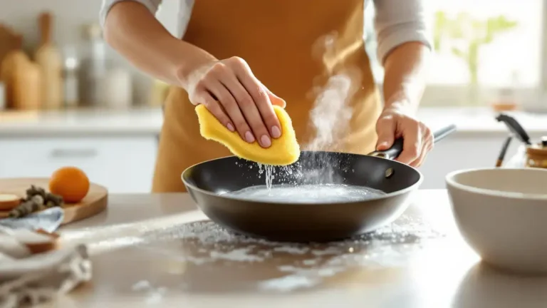 Zonder azijn of zuiveringszout verwijdert deze truc in één beweging het vet van pannen