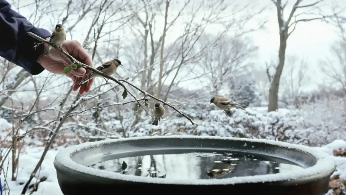 Als het water bevriest, helpt deze gratis tip vogels de winter door