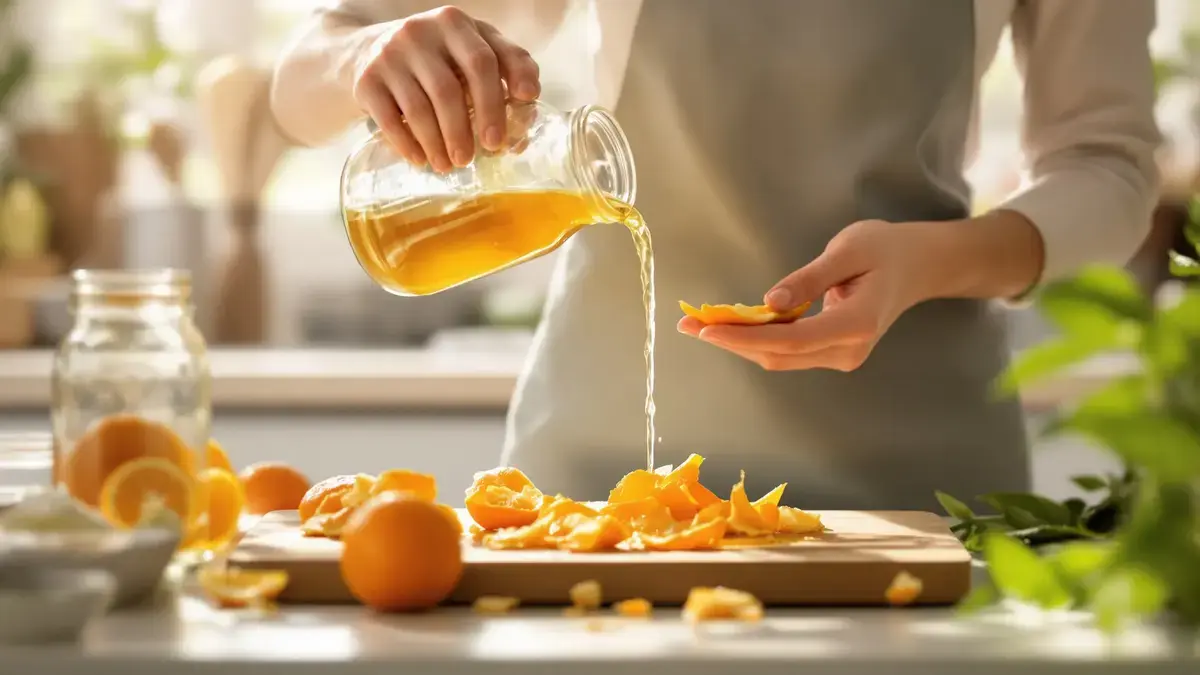 Door azijn over mandarijnenschillen te gieten verander je ze in nuttige hulpbronnen