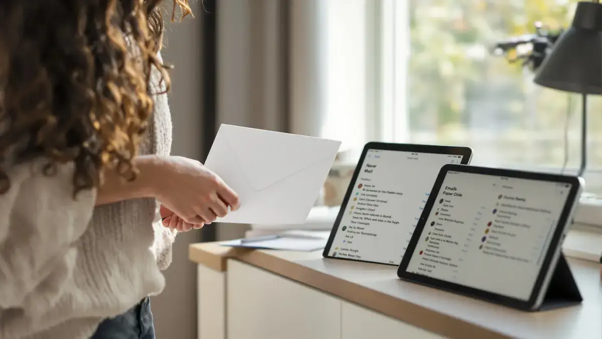 E-mail of papieren post: een wijdverspreide overtuiging bagatelliseert de werkelijke ecologische impact van beide opties