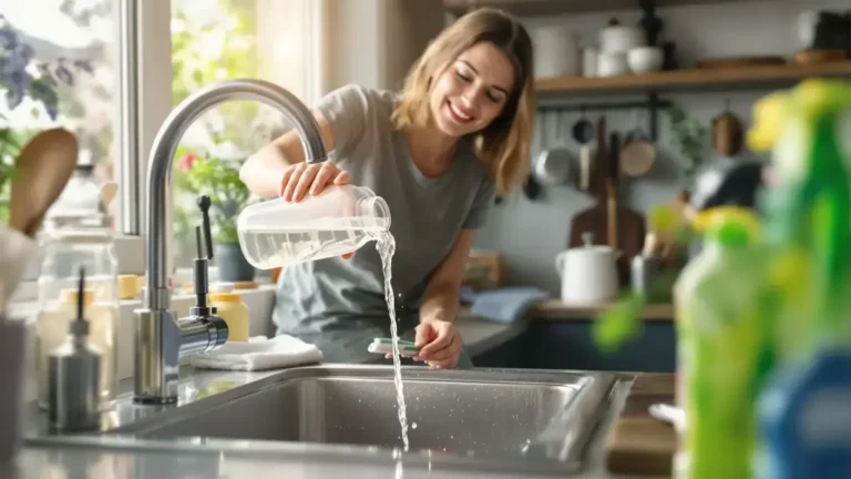 Deze zeer goedkope keukenvloeistof ontstopt de leidingen moeiteloos