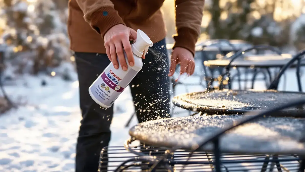 Hoe een zelfgemaakte spray mijn buitenmeubilair in de winter tegen roest beschermt