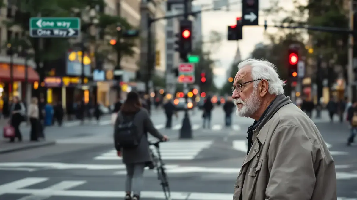 De 8 kenmerken van mensen die na hun vijftigste aarzelen om een eenrichtingsstraat over te steken