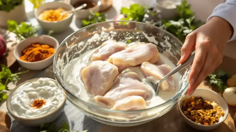 Waarom het marineren van kip in yoghurt voor het koken de kip malser en beter verteerbaar maakt