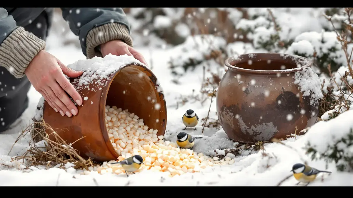 Mezen helpen deze winter: de verrassende methode met een eierschaal en een oude pot