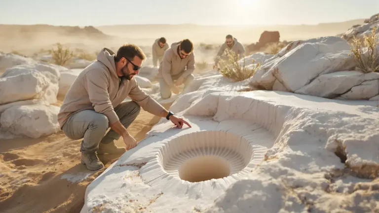 Een onbekende levensvorm bouwde meer dan een miljoen jaar geleden mysterieuze structuren in de Namibische woestijn, een verontrustende onthulling
