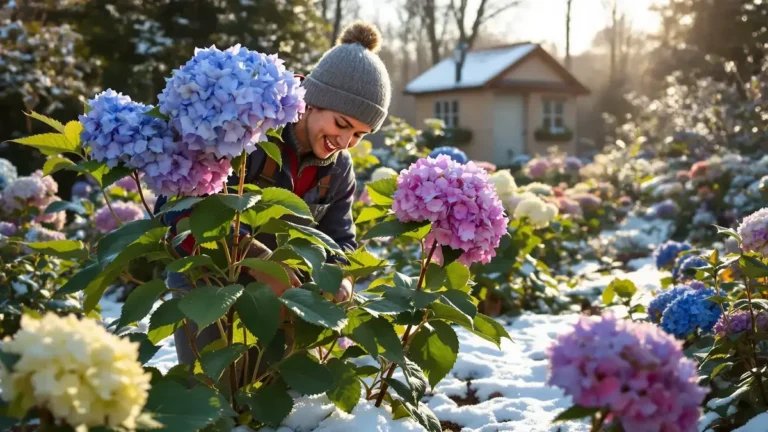 Waarom tuiniers met schitterende hortensia’s ervoor kiezen om de verwelkte bloemen de hele winter te laten zitten