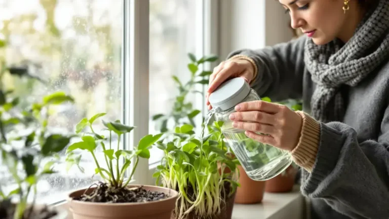 Het water geven van planten met koud water in de winter veroorzaakt een onherstelbare wortelschok