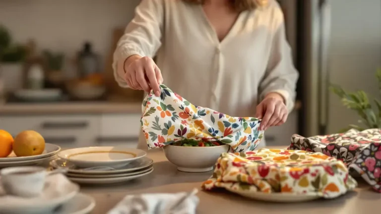 Ontdek dit esthetische en praktische alternatief om je gerechten in de koelkast te bedekken dat huishoudfolie en aluminiumfolie vervangt