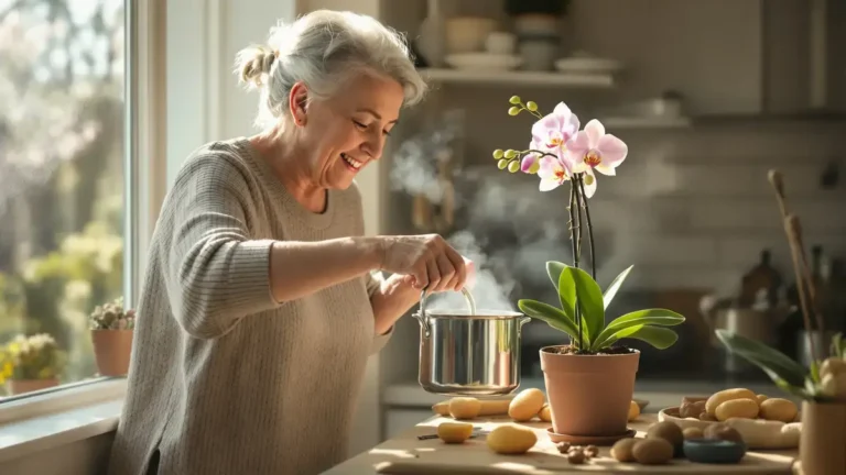 Mijn grootmoeder deed dit eind februari en haar orchidee bloeide enkele weken later