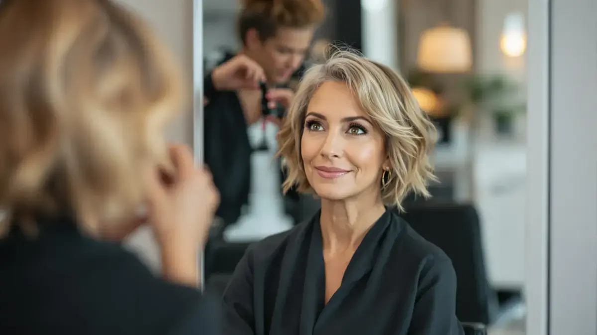 Deze korte coupe, voor velen alledaags, kan het gezicht ouder doen lijken na je vijftigste, waarschuwt een kapster