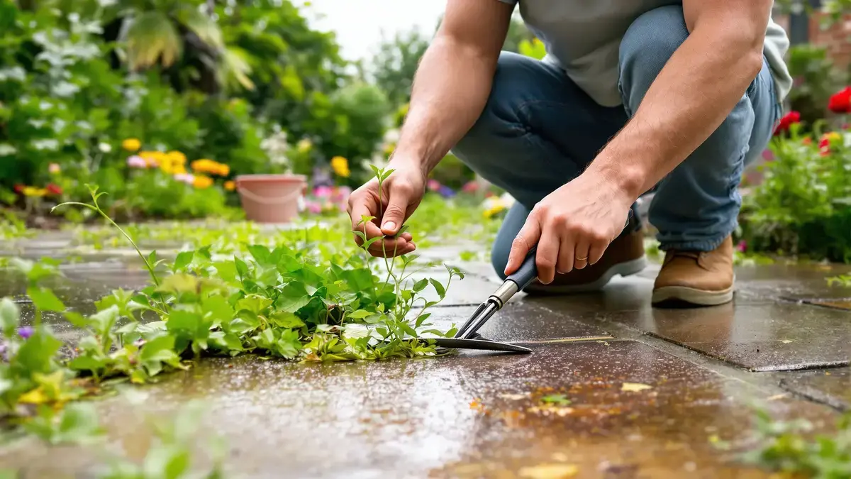 Deze natuurlijke oplossingen helpen gemakkelijk onkruid tussen de tegels te verwijderen