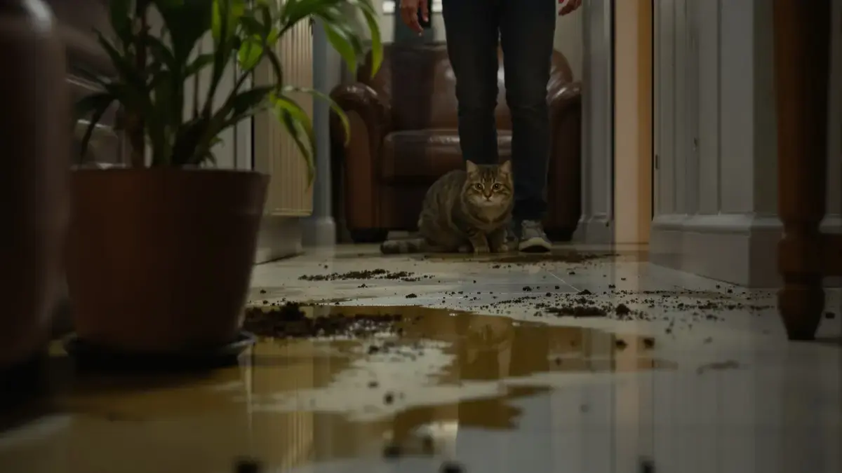 Die reflex die 90% van de baasjes als opvoeding ziet verwoest de relatie met deze kat en verergert het plasgedrag en de schade in huis