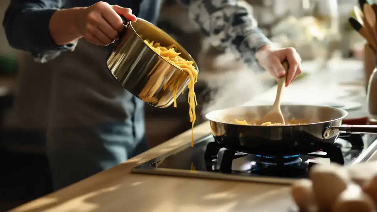 Deze veelgemaakte fout na het koken voorkomt dat sauzen goed aan pasta hechten