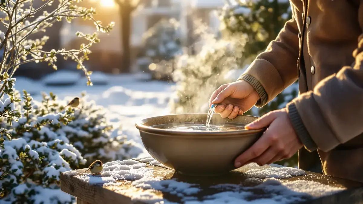 Deskundigen zijn het erover eens dat het geven van lauw water aan vogels in de winter essentieel is omdat het dodelijke risico’s voorkomt