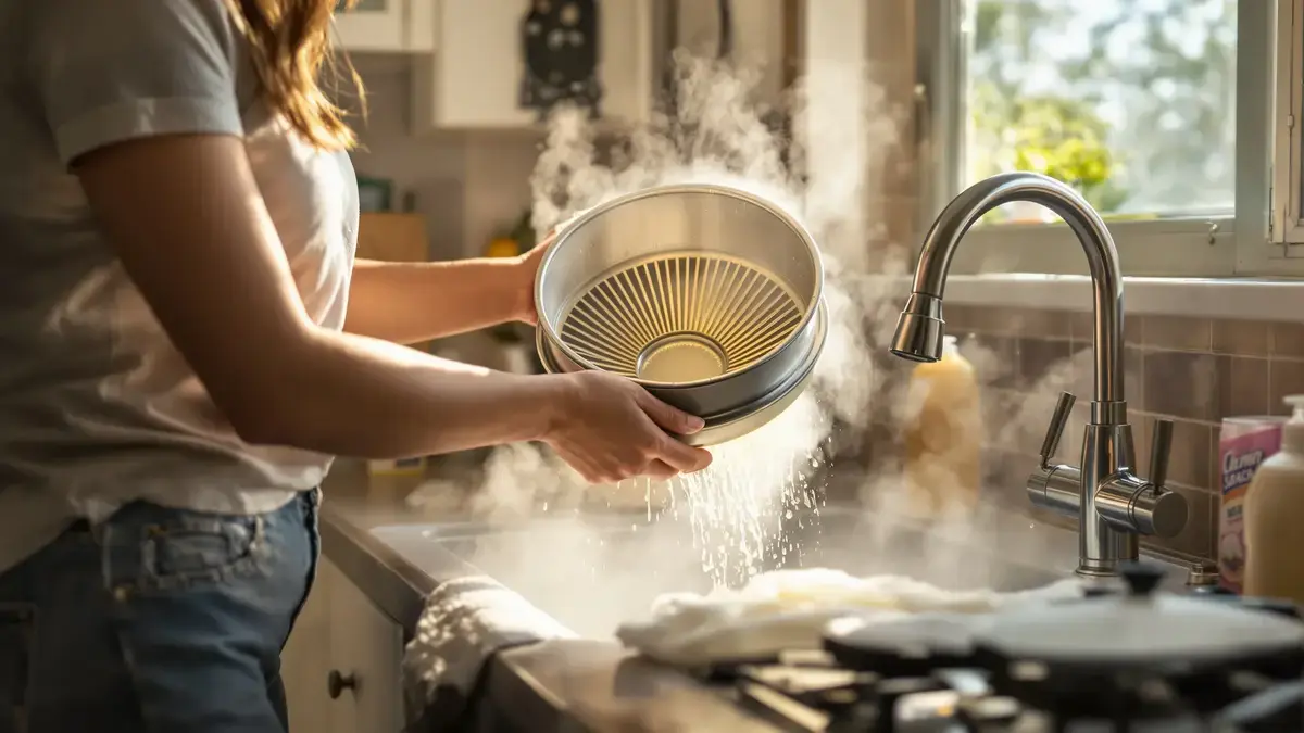 Een zeer warm bad met twee ingrediënten de wonderoplossing voor moeiteloos smetteloze afzuigkaproosters