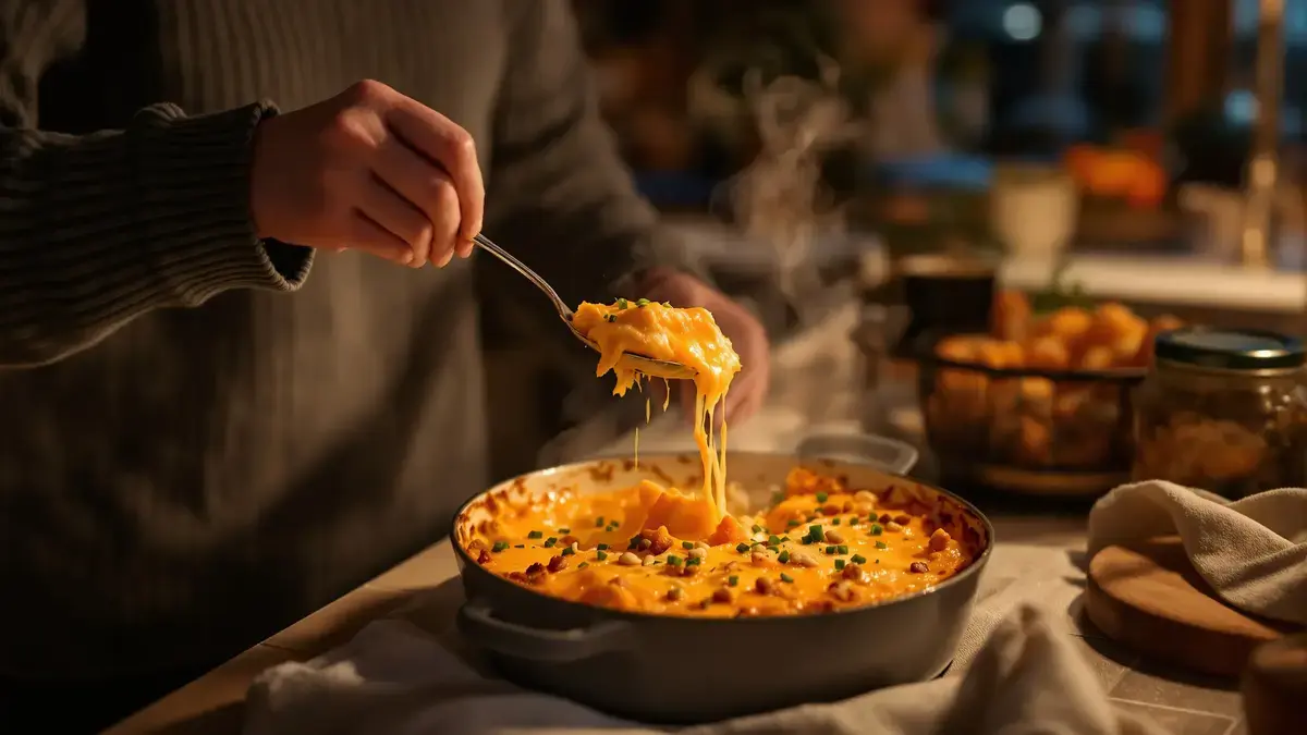 Deze combinatie van zoete aardappel cheddar en knoflook kan een gewone maaltijd veranderen in een romig genot dat je niet mag missen
