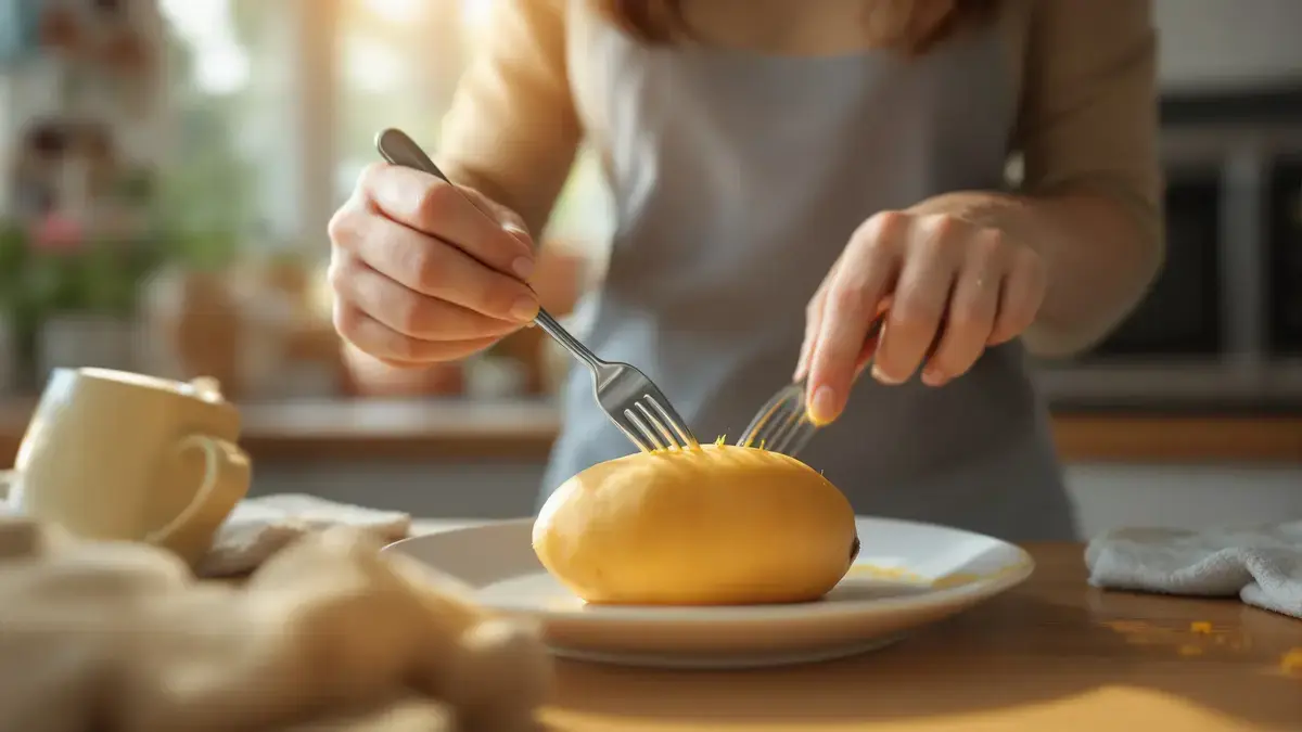 Zoete aardappel de magnetrontruc voor snel en perfect gaar in 6 minuten